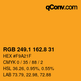 Color code: RGB 249.1 162.8 31 | qconv.com