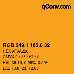 Color code: RGB 249.1 162.8 32 | qconv.com
