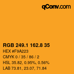 Color code: RGB 249.1 162.8 35 | qconv.com