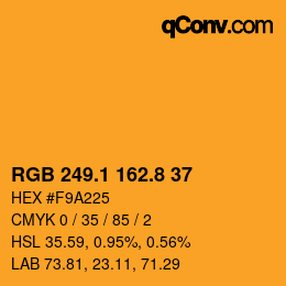 Color code: RGB 249.1 162.8 37 | qconv.com