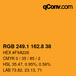 Color code: RGB 249.1 162.8 38 | qconv.com