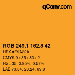 Color code: RGB 249.1 162.8 42 | qconv.com