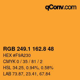 Color code: RGB 249.1 162.8 48 | qconv.com