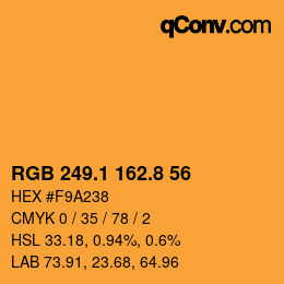Color code: RGB 249.1 162.8 56 | qconv.com