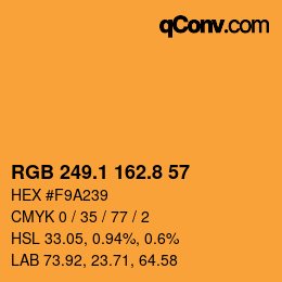 Color code: RGB 249.1 162.8 57 | qconv.com