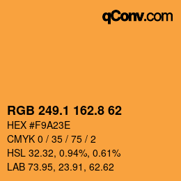 Color code: RGB 249.1 162.8 62 | qconv.com