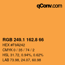 Color code: RGB 249.1 162.8 66 | qconv.com