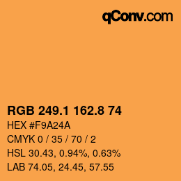 カラーコード: RGB 249.1 162.8 74 | qconv.com