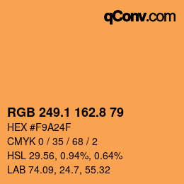 Color code: RGB 249.1 162.8 79 | qconv.com