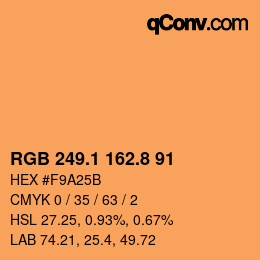 Color code: RGB 249.1 162.8 91 | qconv.com