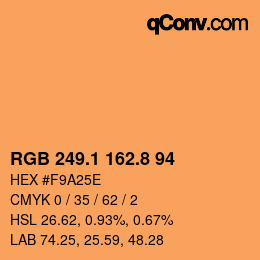 Color code: RGB 249.1 162.8 94 | qconv.com