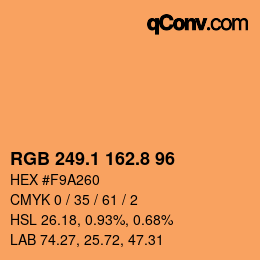 Color code: RGB 249.1 162.8 96 | qconv.com