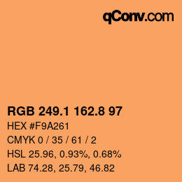 Color code: RGB 249.1 162.8 97 | qconv.com