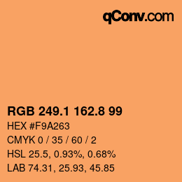 Color code: RGB 249.1 162.8 99 | qconv.com