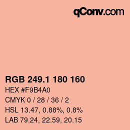 Color code: RGB 249.1 180 160 | qconv.com