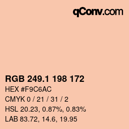 カラーコード: RGB 249.1 198 172 | qconv.com
