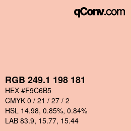 カラーコード: RGB 249.1 198 181 | qconv.com