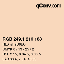 カラーコード: RGB 249.1 216 188 | qconv.com