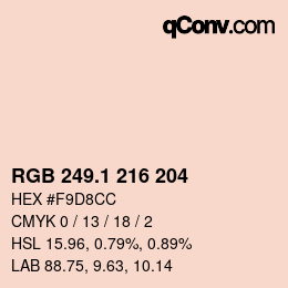 カラーコード: RGB 249.1 216 204 | qconv.com