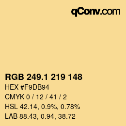 カラーコード: RGB 249.1 219 148 | qconv.com