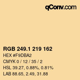 カラーコード: RGB 249.1 219 162 | qconv.com