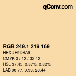 カラーコード: RGB 249.1 219 169 | qconv.com