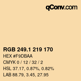 カラーコード: RGB 249.1 219 170 | qconv.com