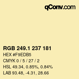 カラーコード: RGB 249.1 237 181 | qconv.com