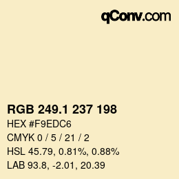 Color code: RGB 249.1 237 198 | qconv.com
