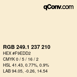Color code: RGB 249.1 237 210 | qconv.com