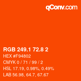カラーコード: RGB 249.1 72.8 2 | qconv.com