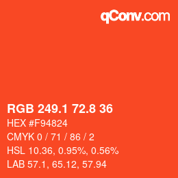 Color code: RGB 249.1 72.8 36 | qconv.com