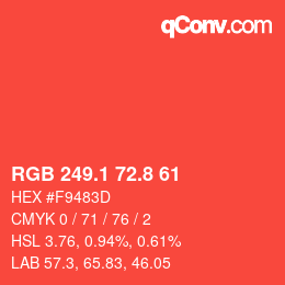 Color code: RGB 249.1 72.8 61 | qconv.com