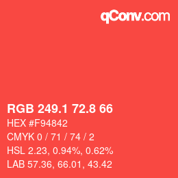 Color code: RGB 249.1 72.8 66 | qconv.com