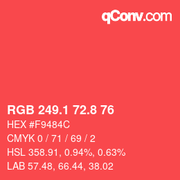 Color code: RGB 249.1 72.8 76 | qconv.com
