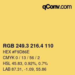 カラーコード: RGB 249.3 216.4 110 | qconv.com