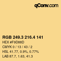 カラーコード: RGB 249.3 216.4 141 | qconv.com