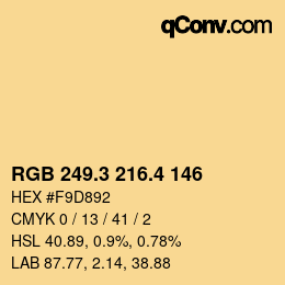 カラーコード: RGB 249.3 216.4 146 | qconv.com