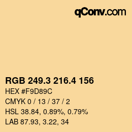 カラーコード: RGB 249.3 216.4 156 | qconv.com