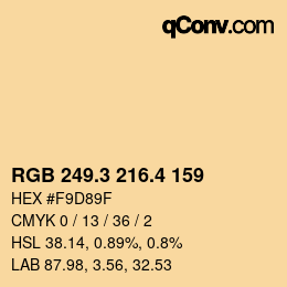 カラーコード: RGB 249.3 216.4 159 | qconv.com