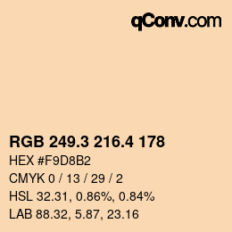 カラーコード: RGB 249.3 216.4 178 | qconv.com