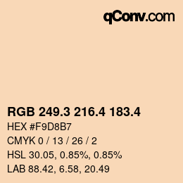 カラーコード: RGB 249.3 216.4 183.4 | qconv.com