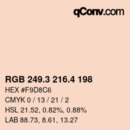 カラーコード: RGB 249.3 216.4 198 | qconv.com