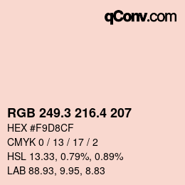 カラーコード: RGB 249.3 216.4 207 | qconv.com