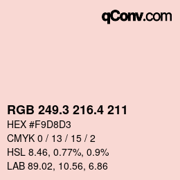 カラーコード: RGB 249.3 216.4 211 | qconv.com