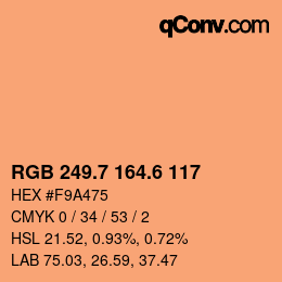 カラーコード: RGB 249.7 164.6 117 | qconv.com