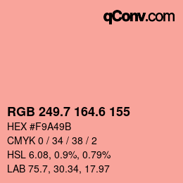 カラーコード: RGB 249.7 164.6 155 | qconv.com