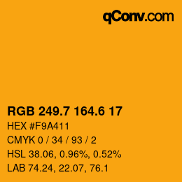 カラーコード: RGB 249.7 164.6 17 | qconv.com