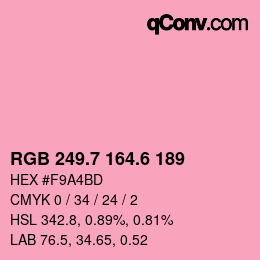 カラーコード: RGB 249.7 164.6 189 | qconv.com