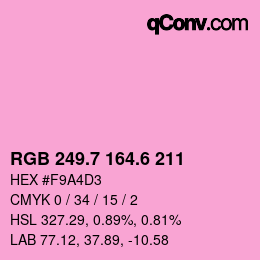 カラーコード: RGB 249.7 164.6 211 | qconv.com